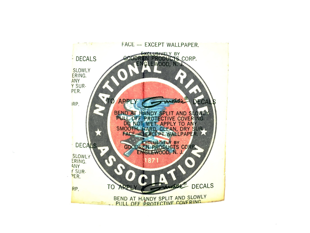 Vintage Life Member 1871 NRA Window Sticker