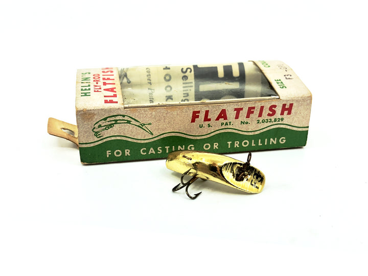 Vintage Helin Flatfish F3, GPL Gold Plated Color with Box