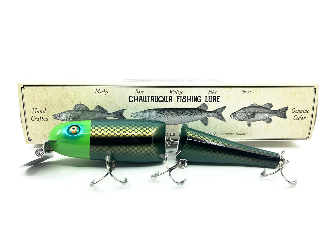 Chautauqua Shallow Diver Jointed Chautauqua Minnow, Green Racer Color