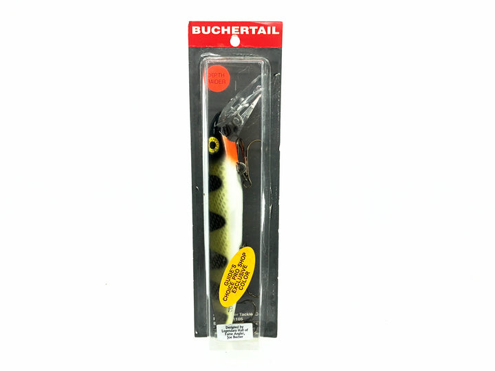 Joe Bucher Tackle Co. Buchertail Depth Raider 8", White Perch Color on Card- Exclusive Color