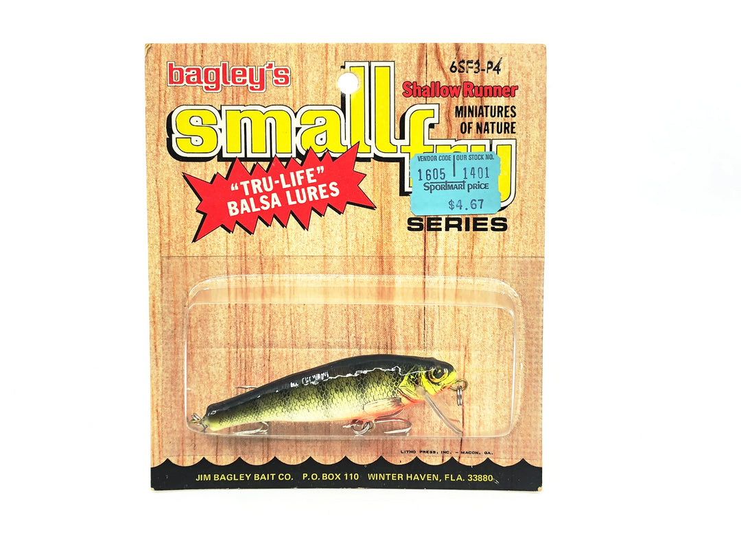 Bagley Small Fry 6SF3-P4, Perch on White Color on Card