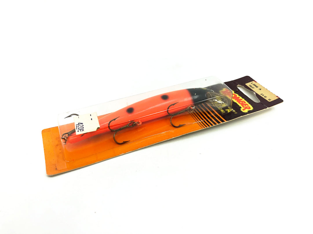 Bomber Long A 15A, Special Order ALS7 Blaze Orange/Black Head/Black Spots Color on Card