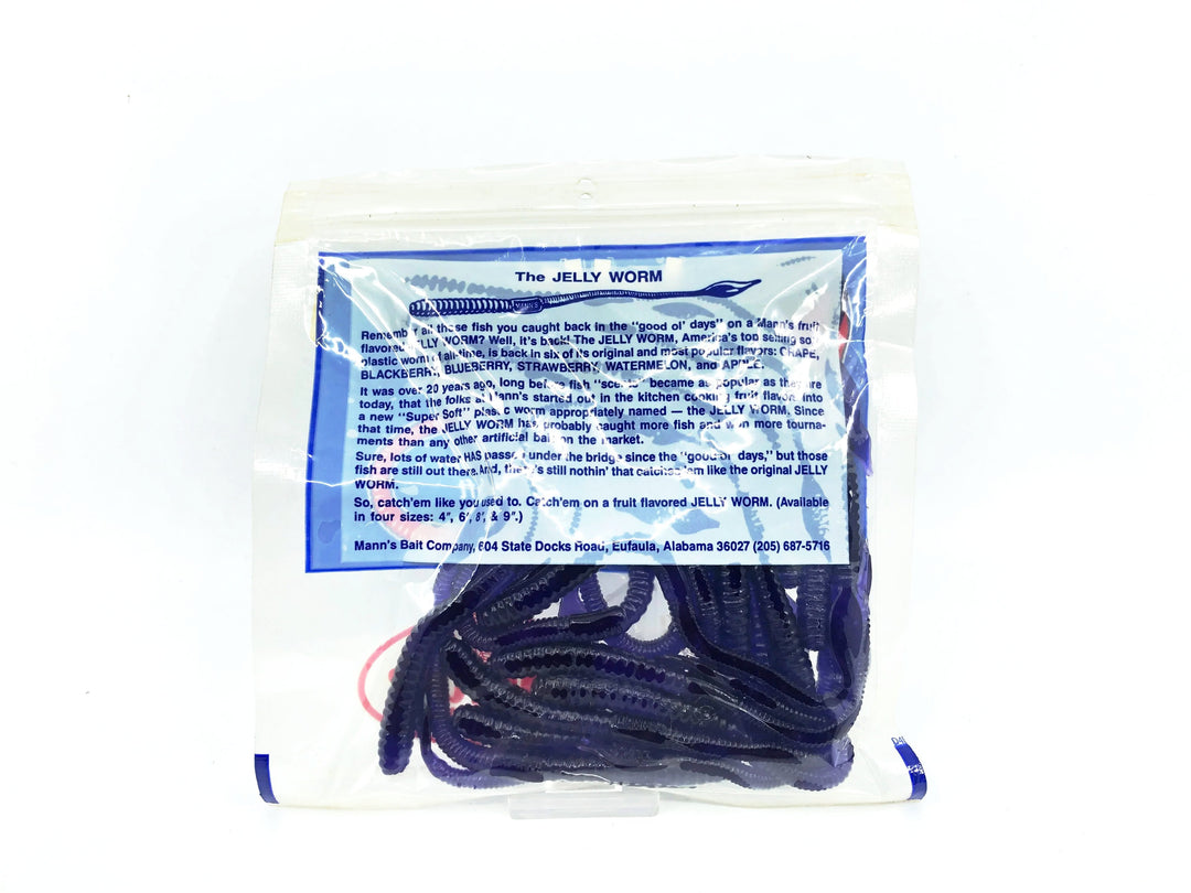 Mann's Jelly Worm 20 Pack, Original Black Grape Color