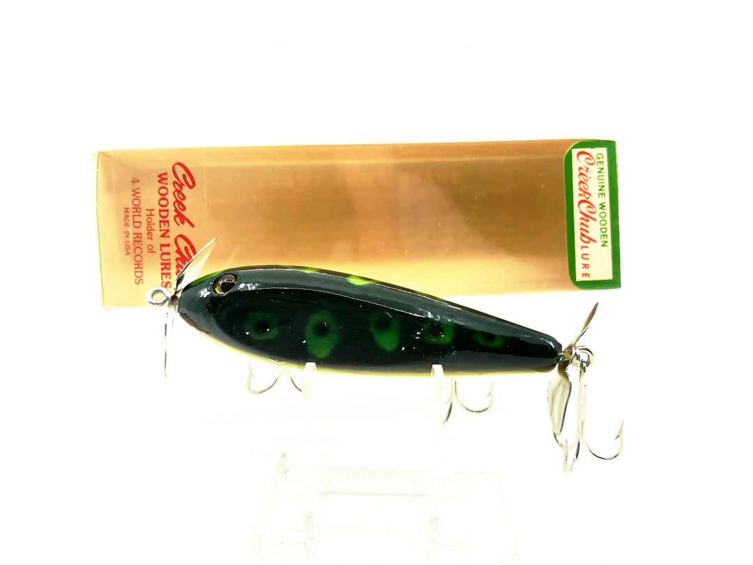 Creek Chub 1500 Wooden Injured Minnow, F Frog Color w/Box