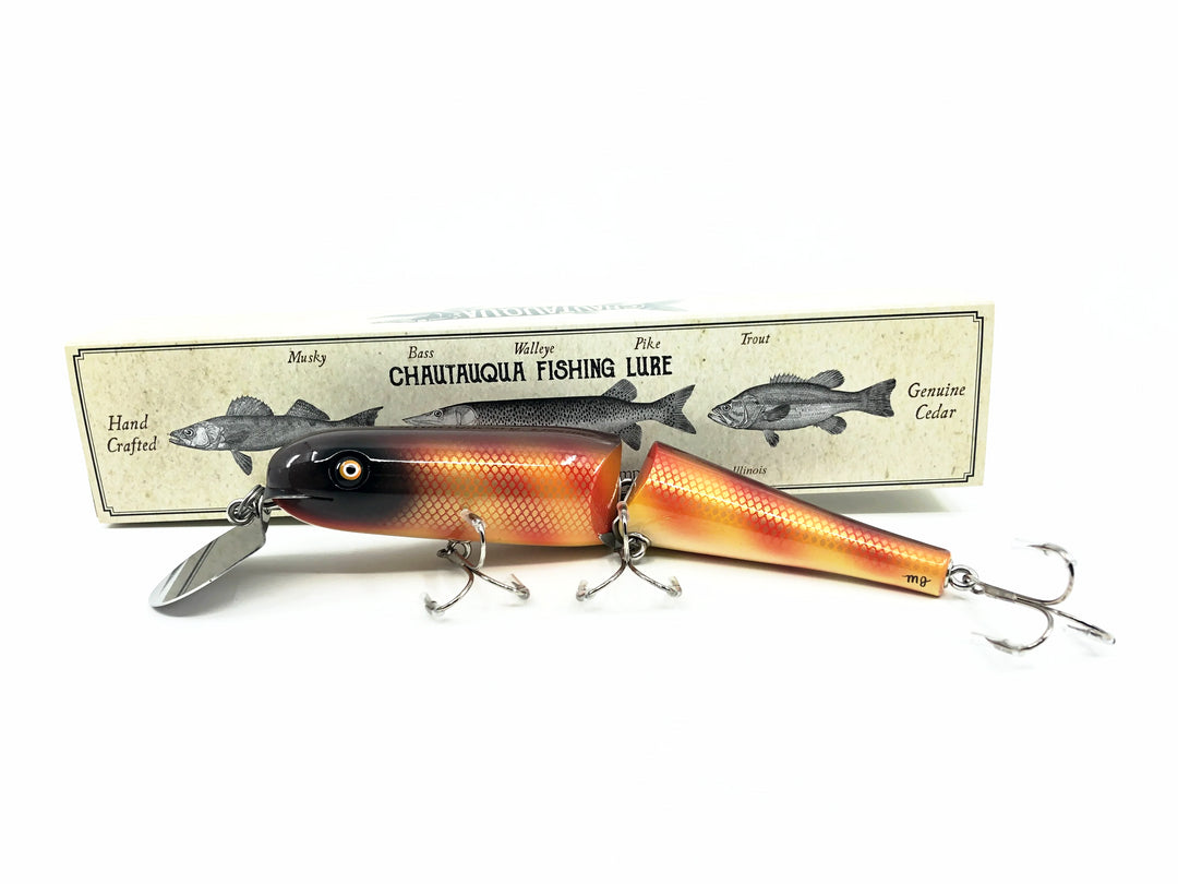 Jointed Chautauqua 8" Minnow w/Chafe Guard, Red Bar Perch Color