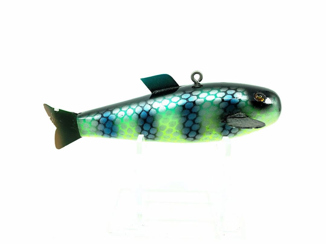 Contemporary Creek Chub Spearing Decoy, Electric Perch Color