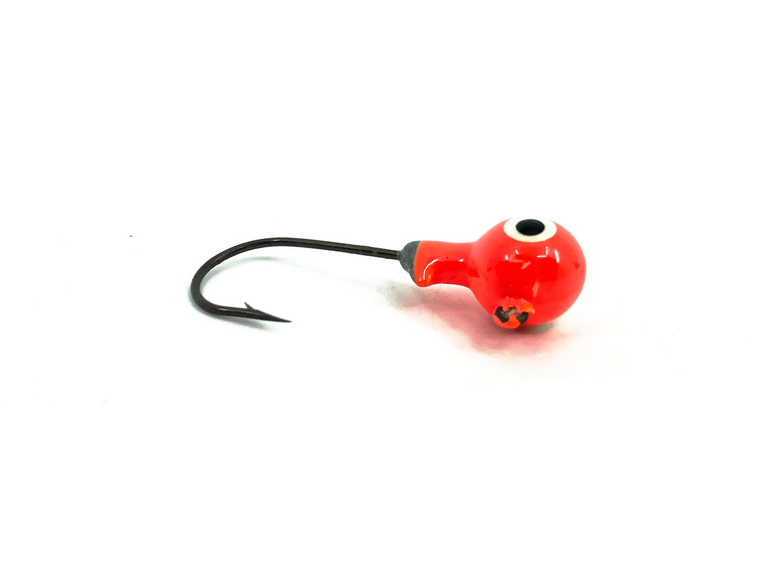 1/5oz Essential Round Ball Jig, Fluorescent Orange Color- 8 Pack