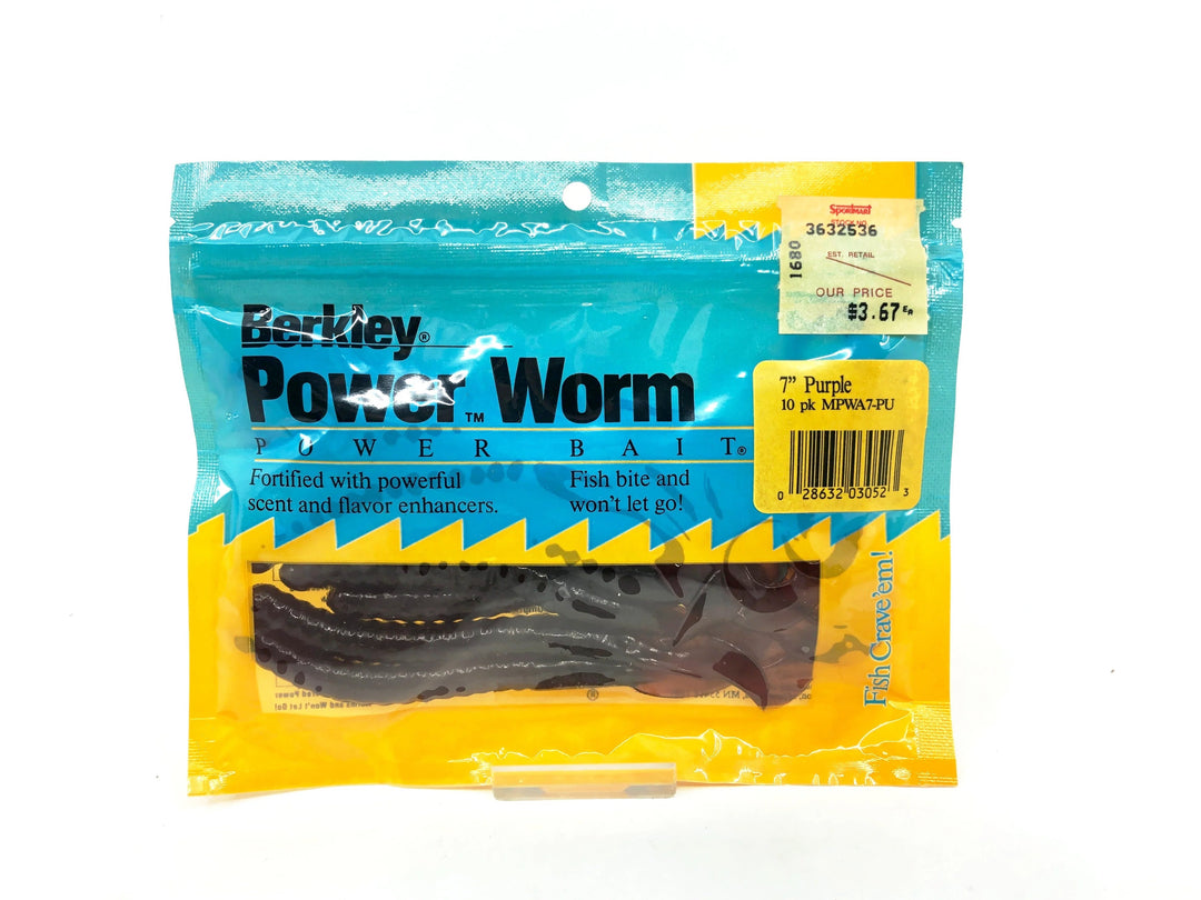 Berkley Powerbait Power Worm 7", Purple Color