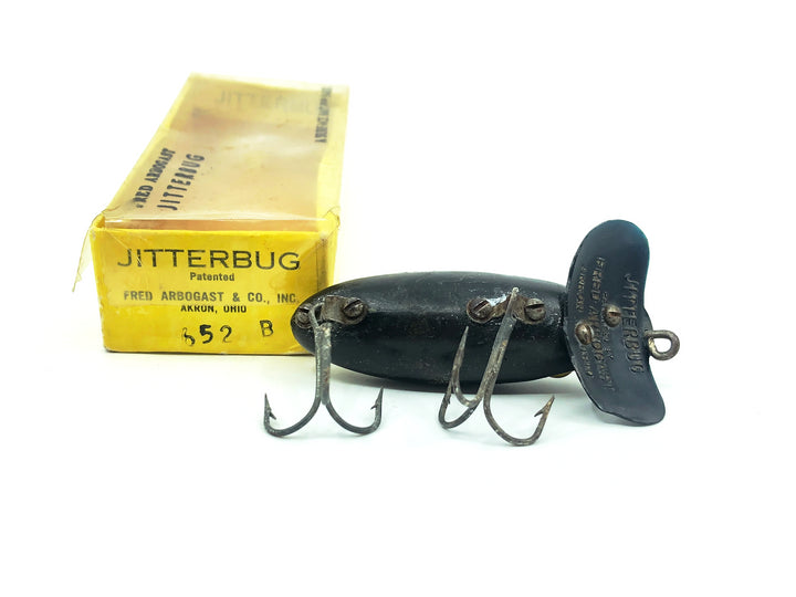 Arbogast Plastic Black Lip Jitterbug 1940's WWII Era, Black Color - War Bug!