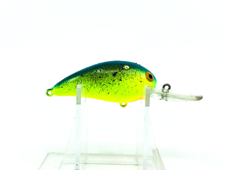 Bomber Model A 6A, Blue/Chartreuse/Black Speckles Color