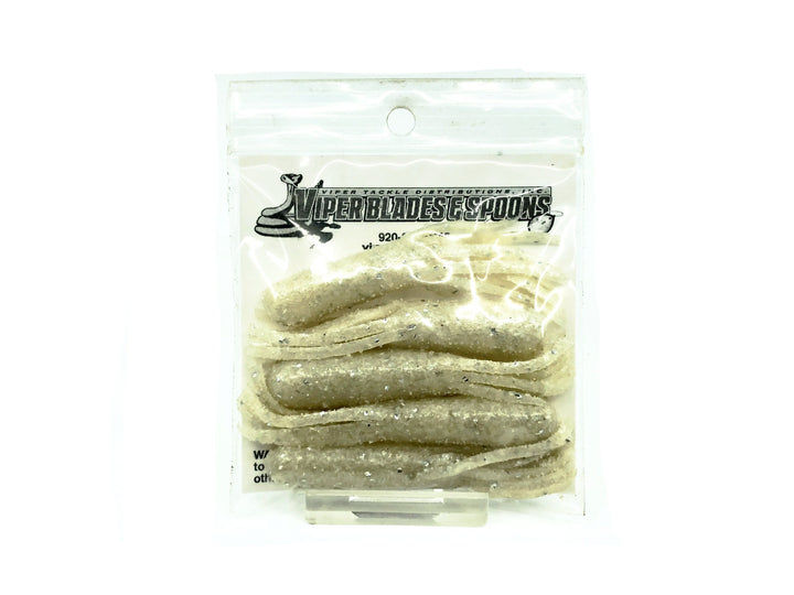 Get Bit Baits X Viper Tackle Finesse Soft Tube Bait 2 1/2", White Silver Fin Color - 5 Pack