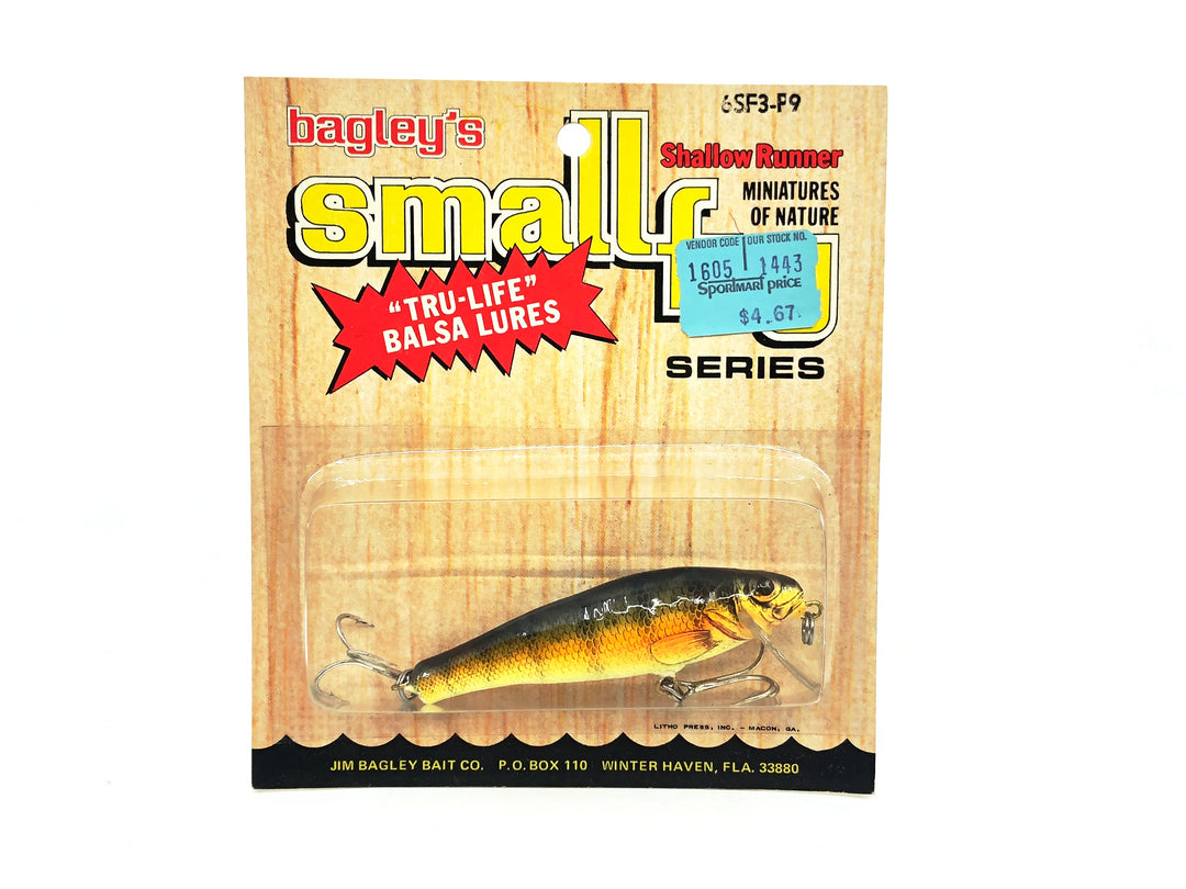 Bagley Small Fry 6SF3-P9, Tru Life Perch on Chartreuse Color on Card