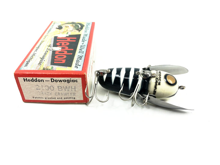 Heddon Crazy Crawler 2100, BWH Black Hornet White Head Color with Box