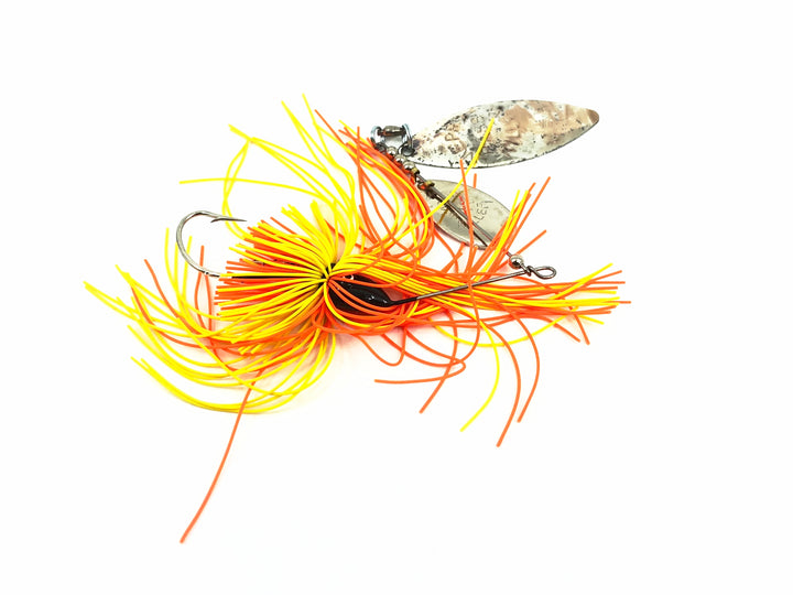 Mepps Bass Killer Willow Leaf Blade BKW38, S-OY Silver Blade/Orange Yellow Color