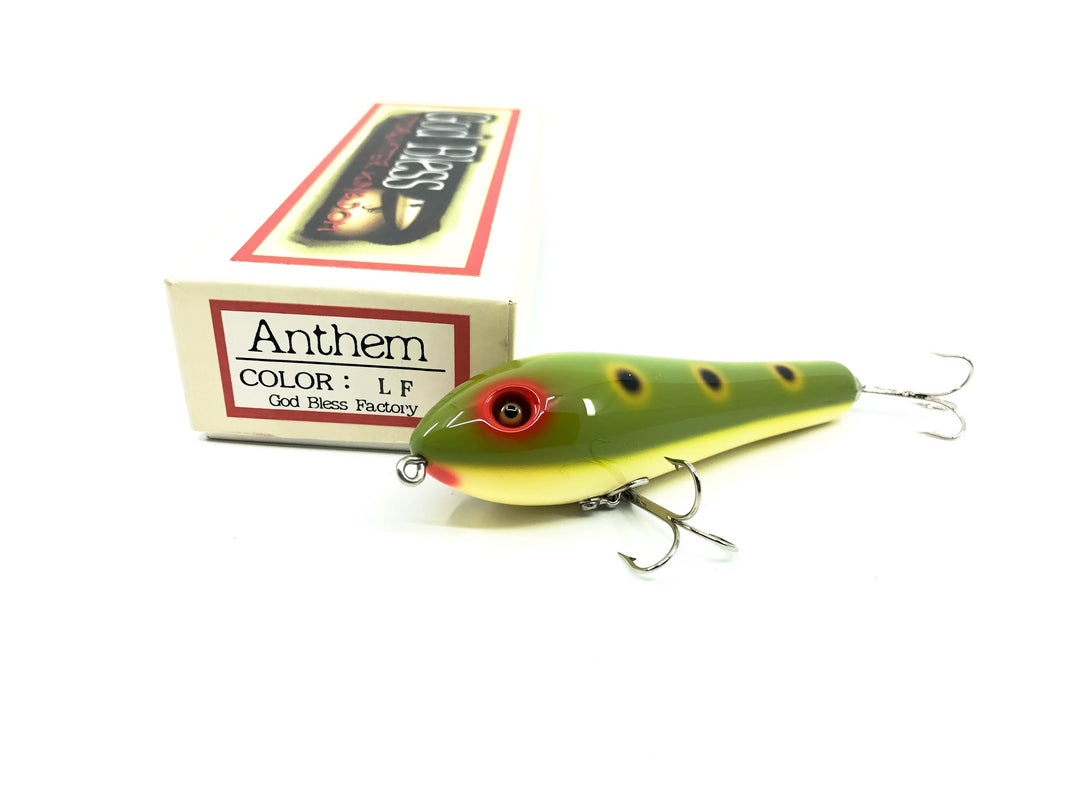 God Bless Factory Topwater Kingdom Anthem Lure, LF Light Frog Color with Box