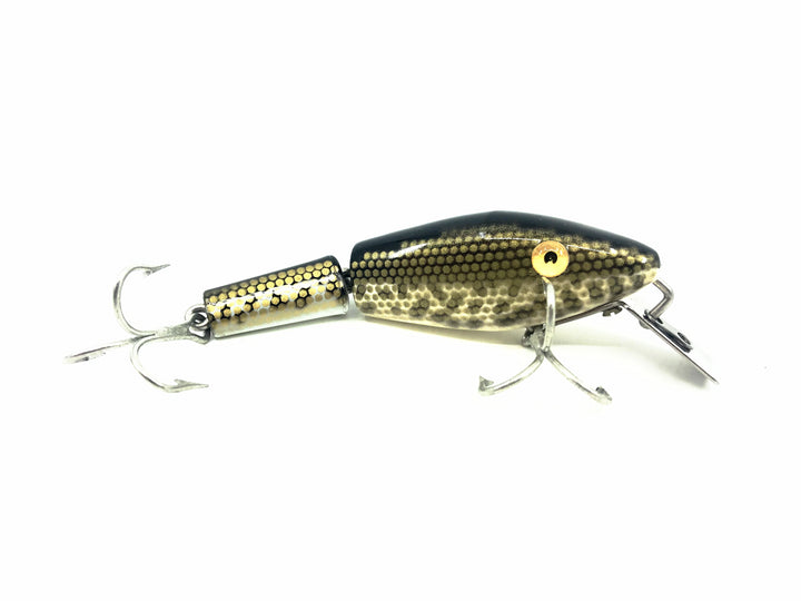 L & S Mirrolure Pikemaster Floater, White Belly/Black Back & Speckles Color