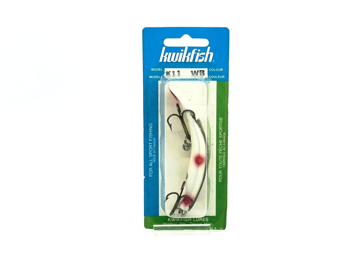 Kwikfish K11 WB White Black Stripe/Red Black Spots Color on Card New Old Stock