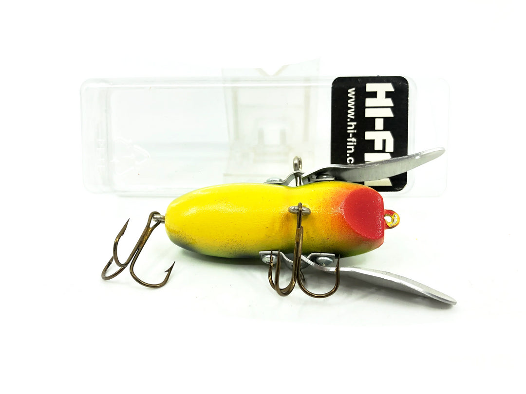 Hi-Fin Bass Creeper Lure, Green/Black Dots/Yellow Belly Color in Box