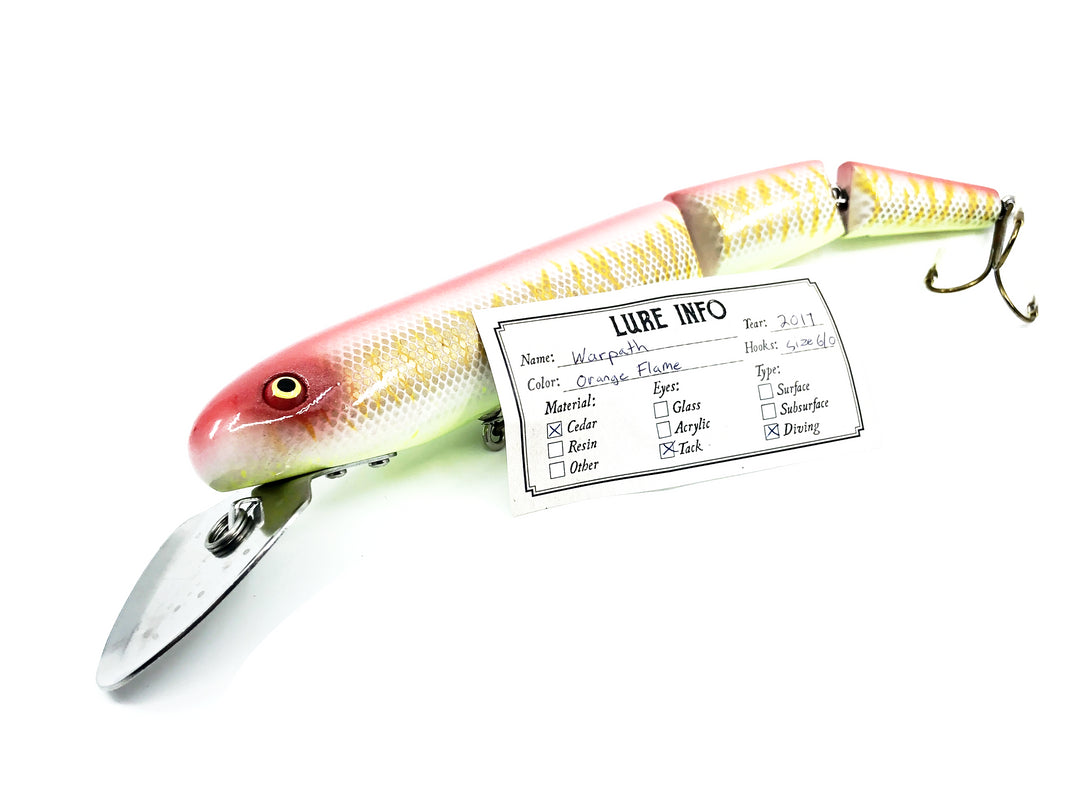 Chautauqua Warpath 12" Musky Lure, Orange Flame Color