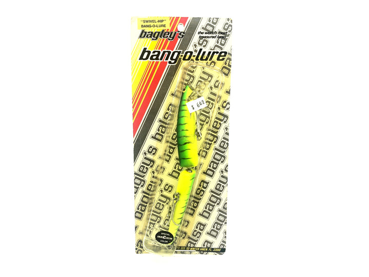 Bagley Swivel Hip Bang-O-Lure #7 SH7-116, #116 Black Stripes on Green Chartreuse Color on Card