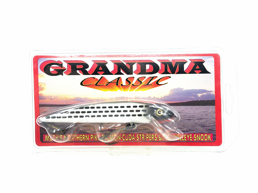 Grandma Classic 4 1/2", White/Black Dashes Color on Card