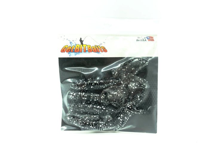 Get Bit Baits X Viper Hyper Tail 4", Purple Smoke/Silver Flakes Color-5 Pack