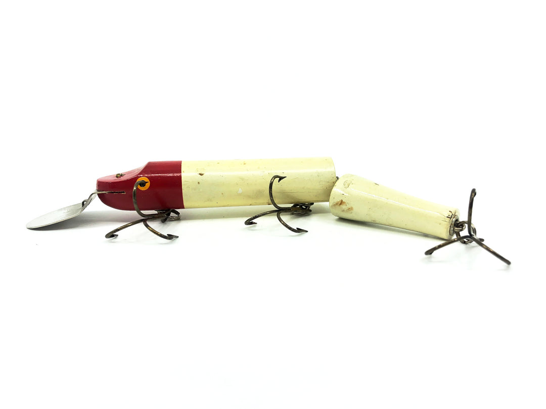 Wooden Jointed Pikie Lure, Red/White Color