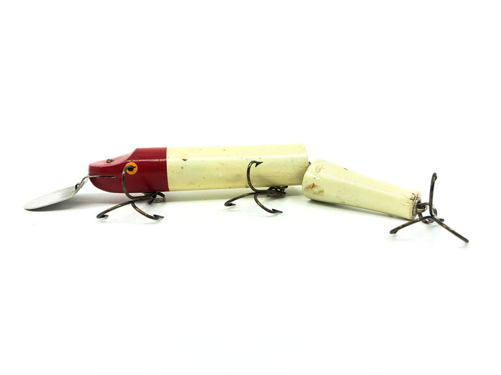 Wooden Jointed Pikie Lure, Red/White Color