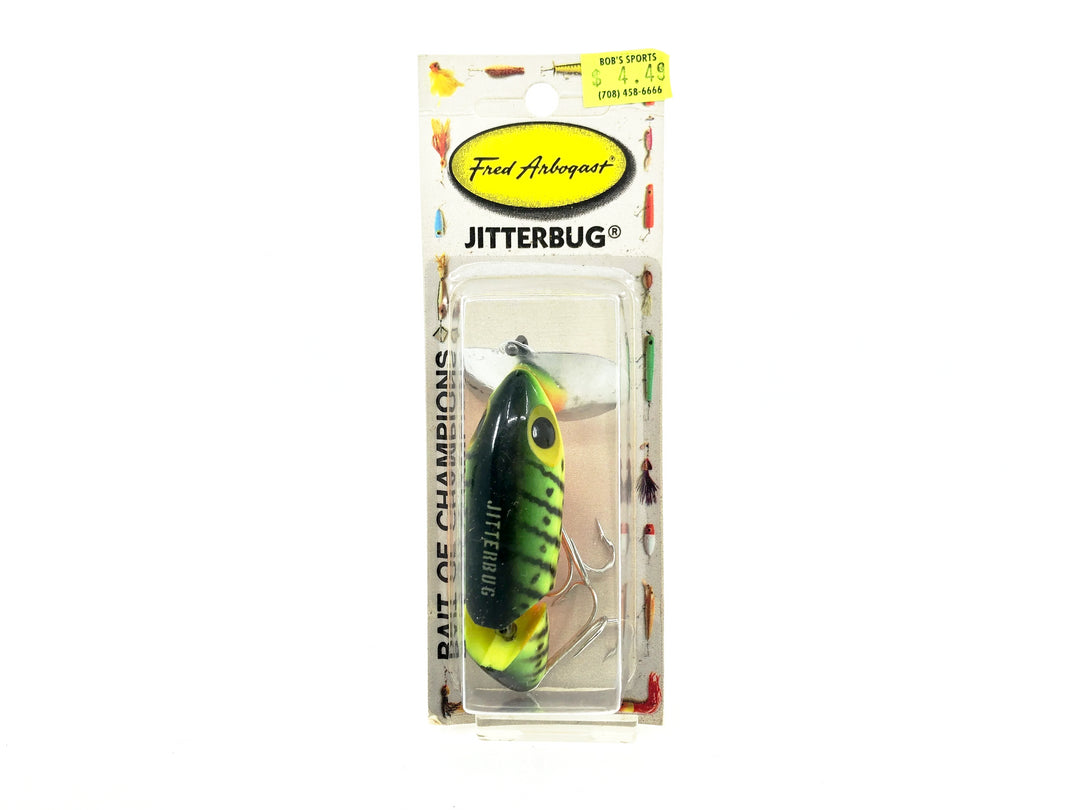 Arbogast Jointed Jitterbug, #115 Firetiger Color on Card