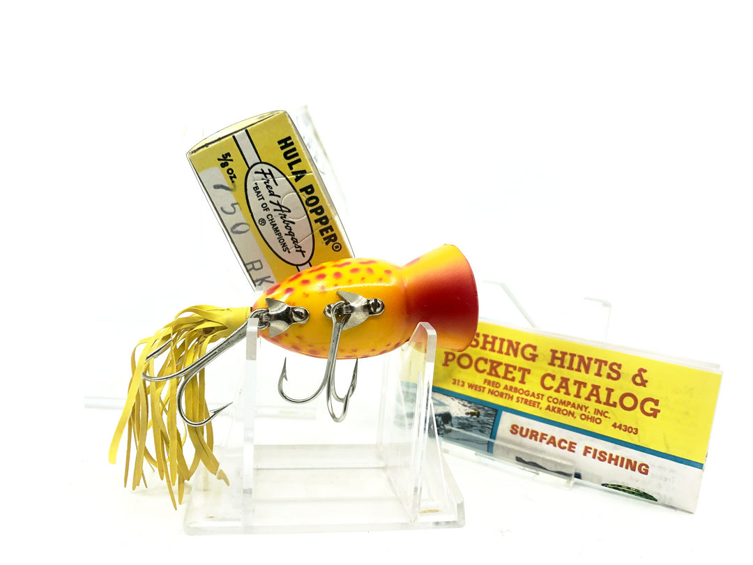 Arbogast Hula Popper 750, RK Red Coachdog Color w/Box - Bug-Eyed