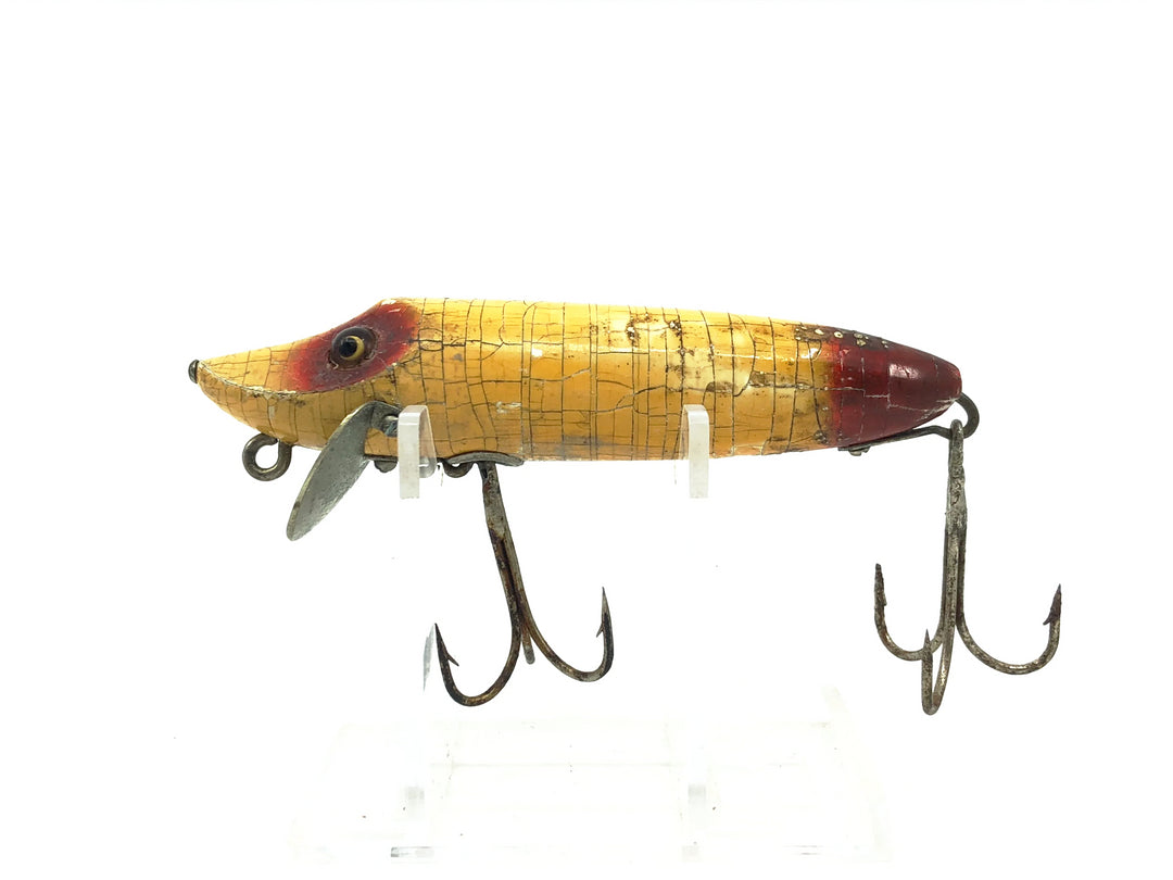 Heddon Wooden Baby Vamp 7400, RET Red Eye & Tail Color - L-rig