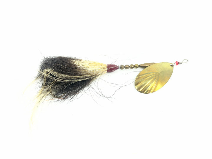 Musky Bucktail Spinner, Silver Blade/Black & White Tail Color - Fluted Blade 1oz