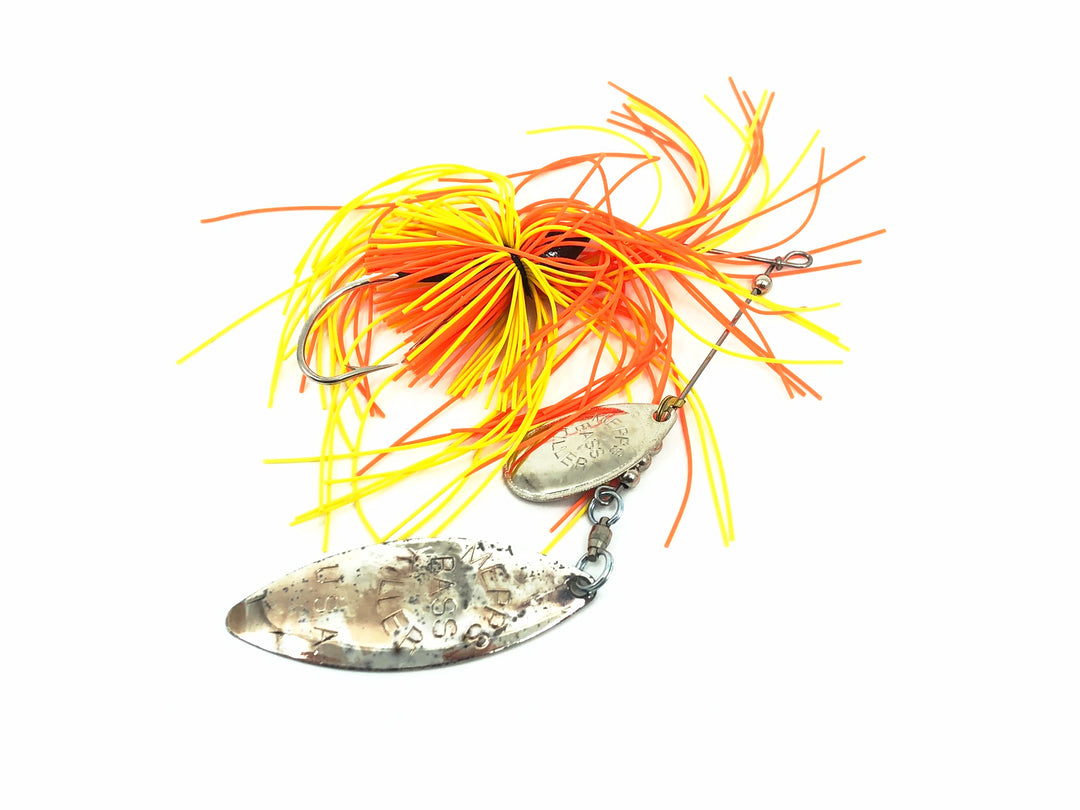 Mepps Bass Killer Willow Leaf Blade BKW38, S-OY Silver Blade/Orange Yellow Color