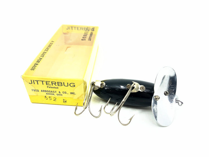 Arbogast Jitterbug 5/8oz, Black Color with Box, Bugged-Eyed Model