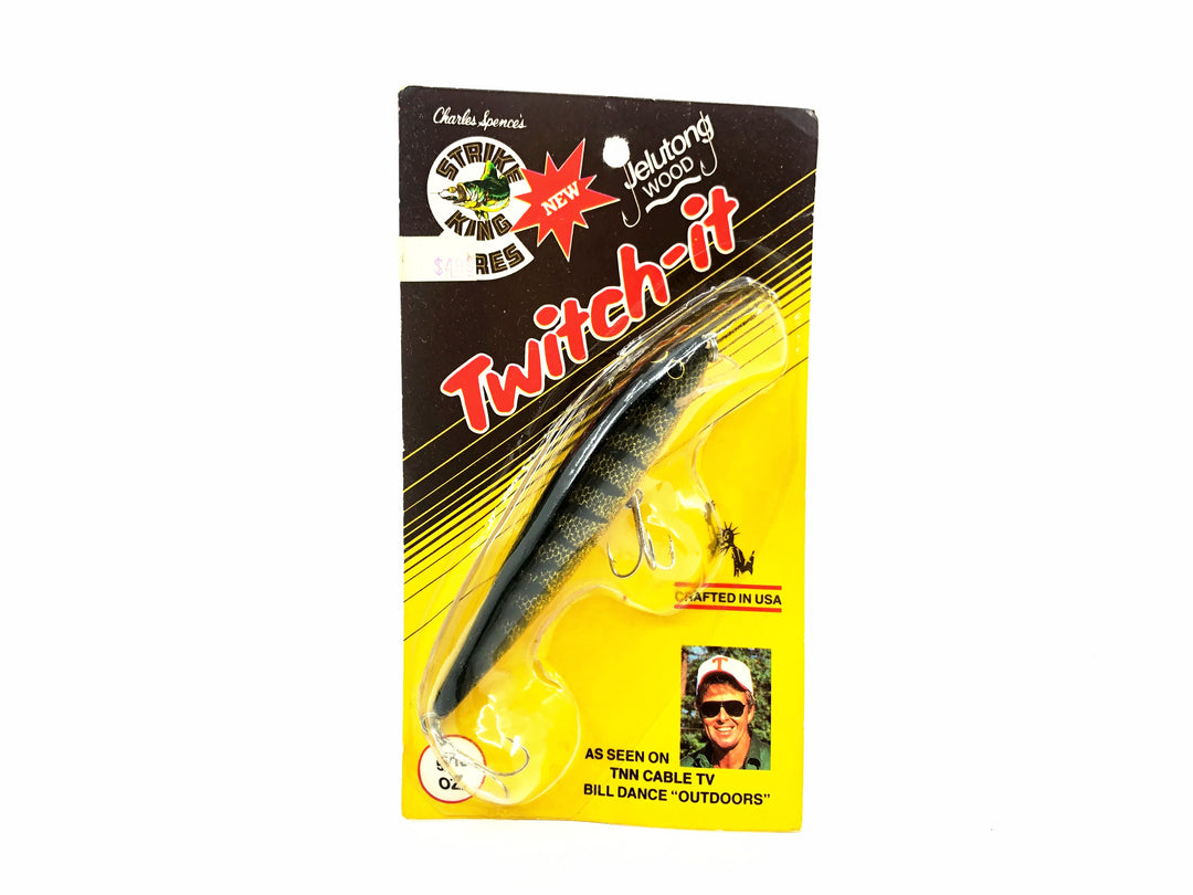 Strike King Twitch-it 5/16oz TI4-31, Silver Sparkles/Black Back & Ribs Color on Card