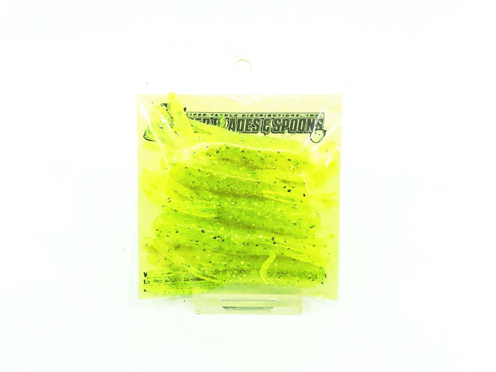 Get Bit Baits X Viper Tackle Finesse Soft Tube Bait 2 1/2", Chartreuse Fin Color - 5 Pack