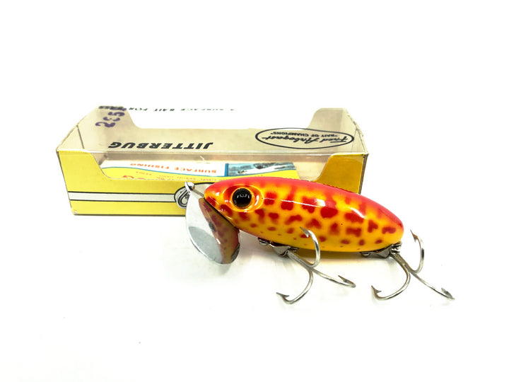 Arbogast Jitterbug 5/8oz, RK9 Red Coachdog Color with Box, Bugged-Eyed Model