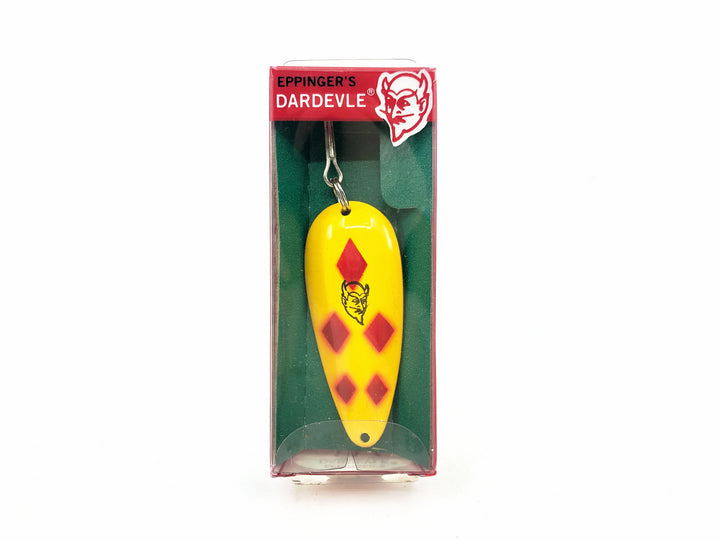 Eppinger Dardevle #100 Spoon, #17 Yellow/Red Diamonds Color with Box