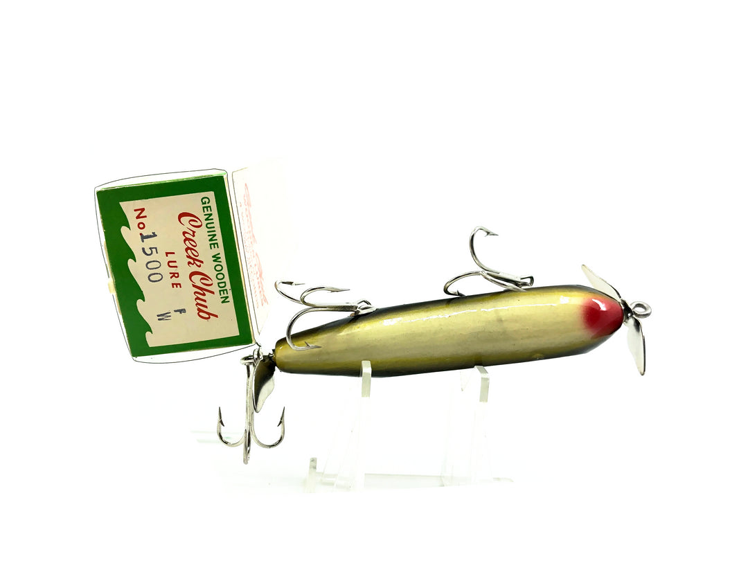 Creek Chub 1500 Wooden Injured Minnow, F Frog Color w/Box