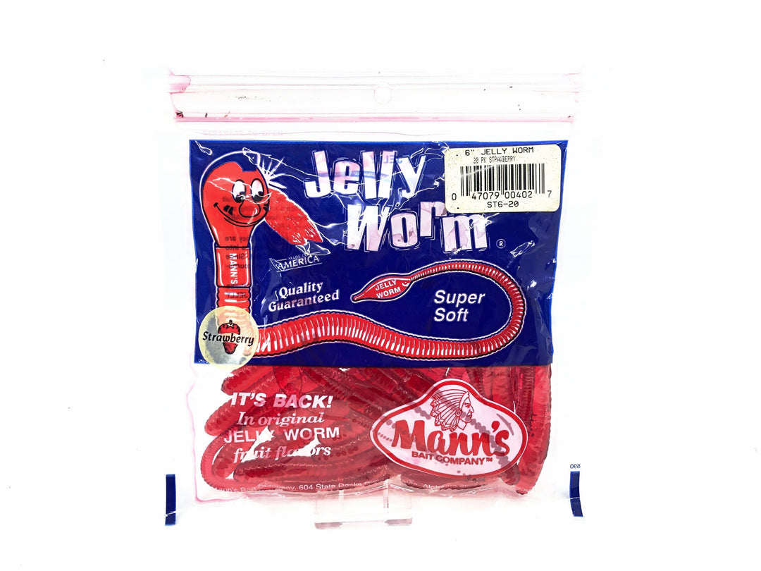 Mann's Jelly Worm 20 Pack, Original Strawberry Color