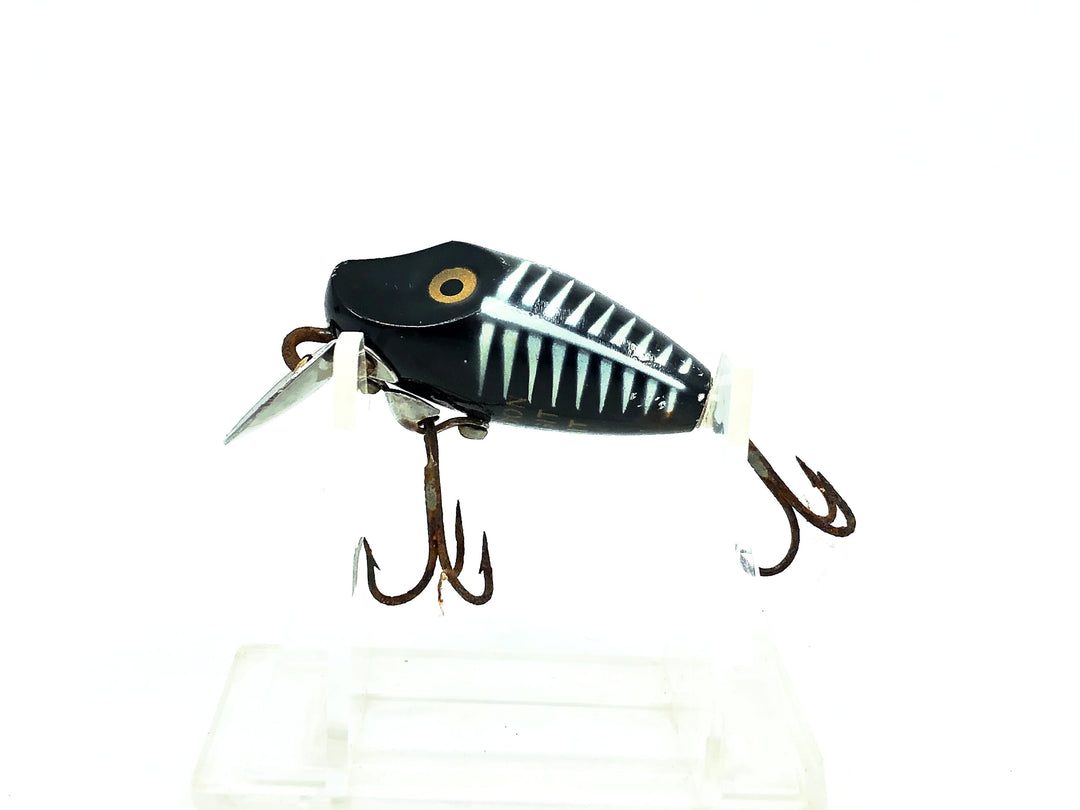 Heddon Midgit Digit River Runt Spook 9020, XBW Black Shore Color