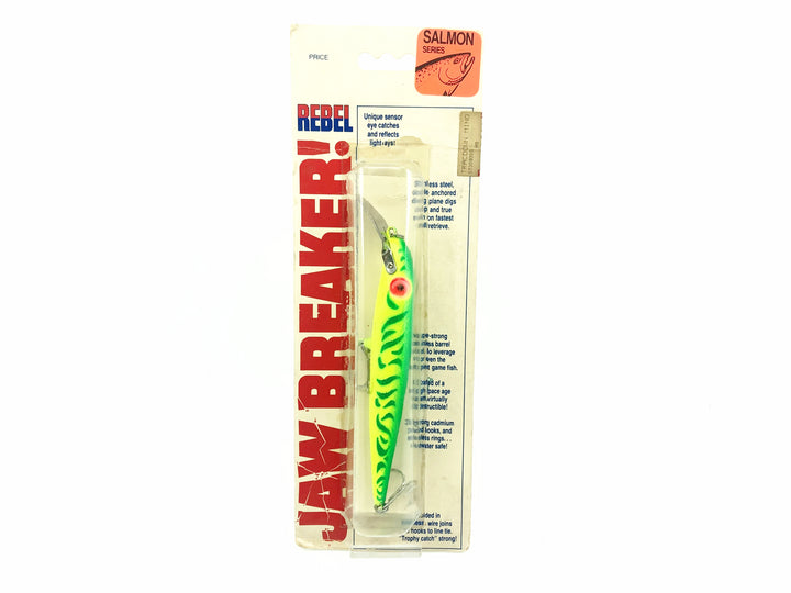 Rebel Jaw Breaker Salmon Series Minnow ST3093SS, Salmon Yellow & Fluorescent Green on Card