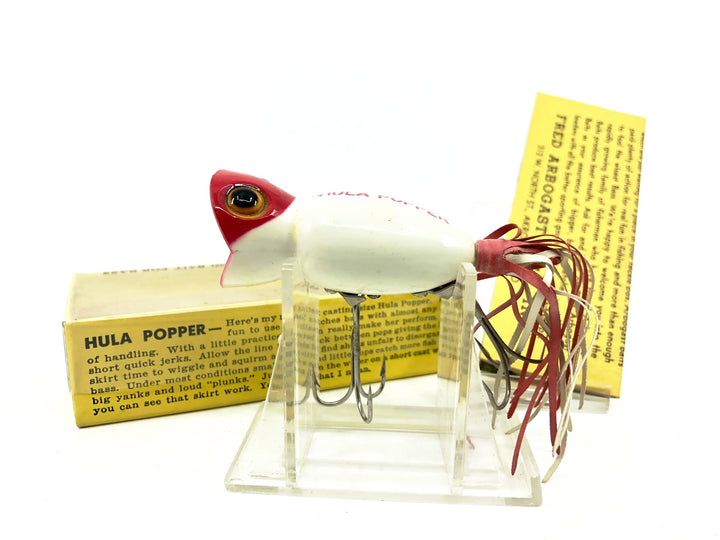 Arbogast Hula Popper 750, R Red/White Color with Box - Early Box