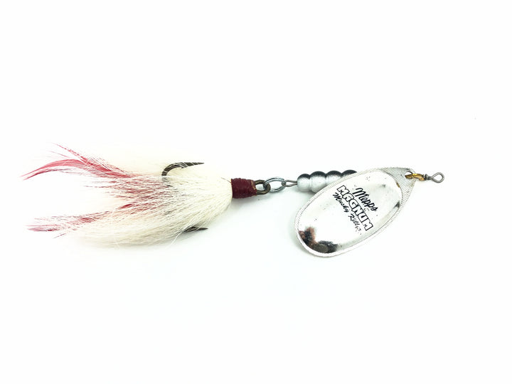 Mepps Magnum Musky Killer, Silver Blade/White & Red Bucktail Color