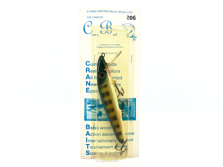 Crane 206 Musky Lure, Green Perch Color on Card