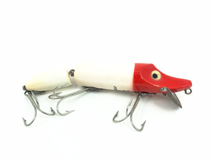 Original Heddon Jointed Wood Vamp 7300, RH Red Head/White Color