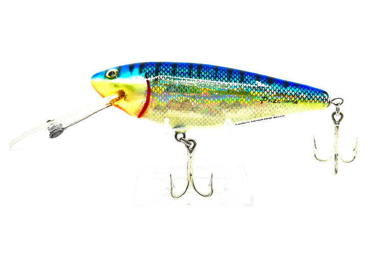 Bagley Monster Shad MSDD-H79SH Hot Blue Chartreuse on Silver Holo Prizm Color - Tough