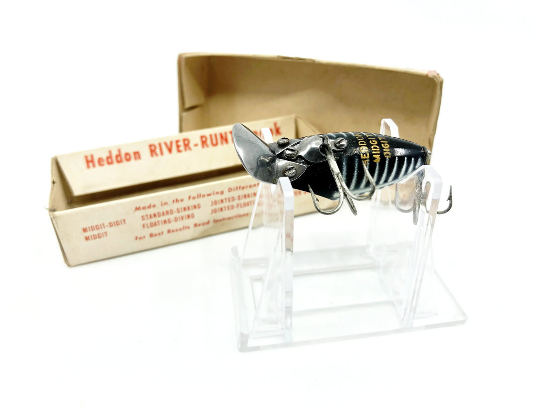 Heddon Midgit Digit River Runt 9020 XBW Black Shore Color with Box