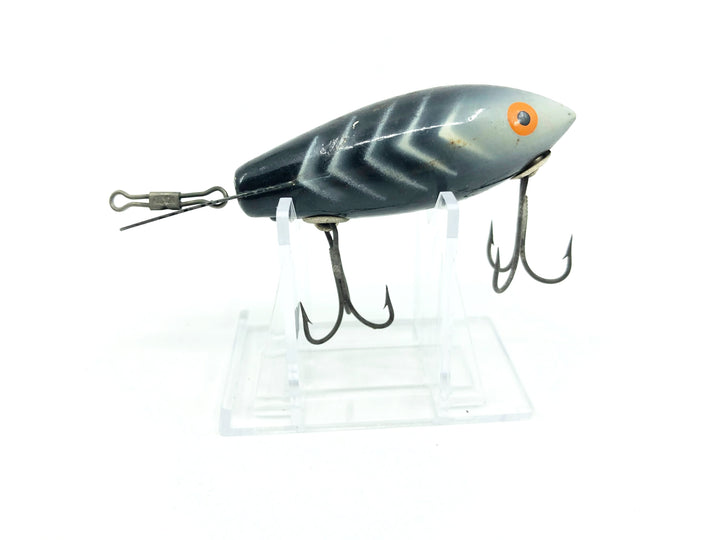 Bomber 514 Wooden Lure Black White Ribs Color