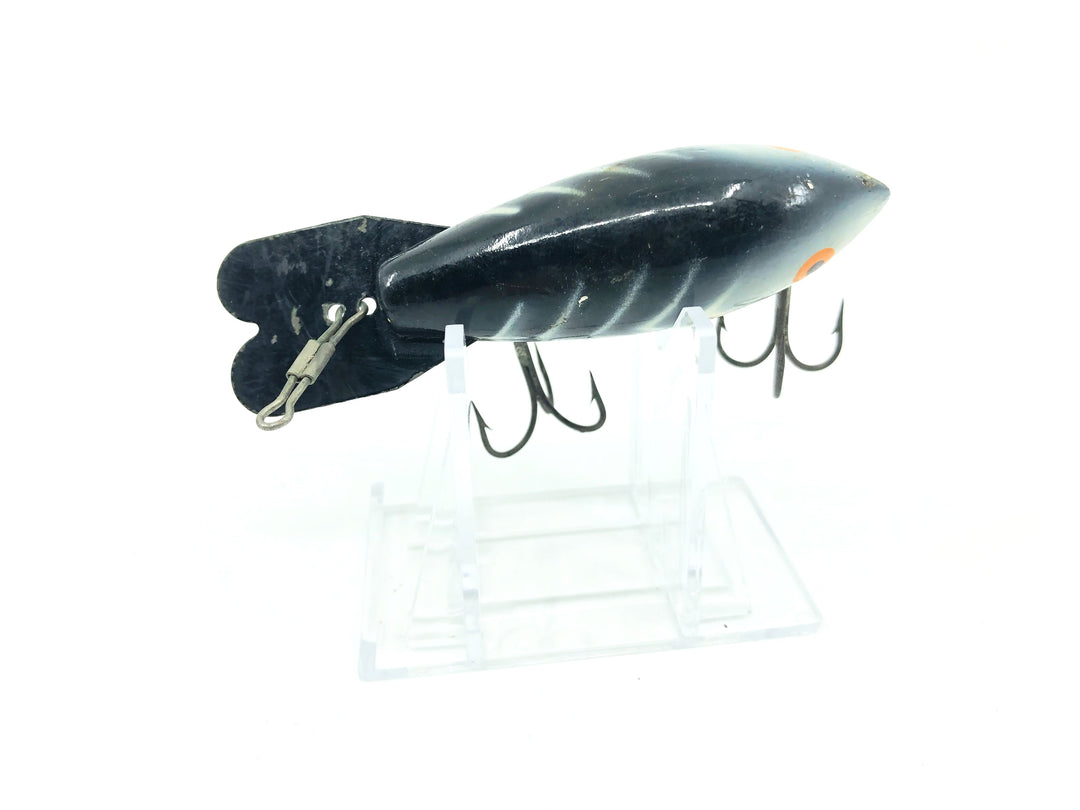 Bomber 514 Wooden Lure Black White Ribs Color